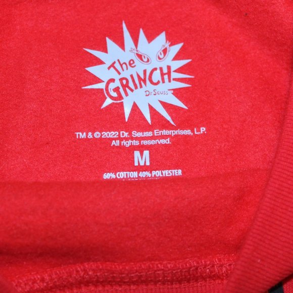 DR. SEUSS THE GRINCH CHRISTMAS SWEATSHIRT UGLY FLEECE SWEATER JR SZ M NWT - Picture 4 of 6